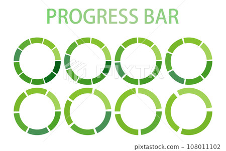 Simple green gradient progress bar, infographic 108011102