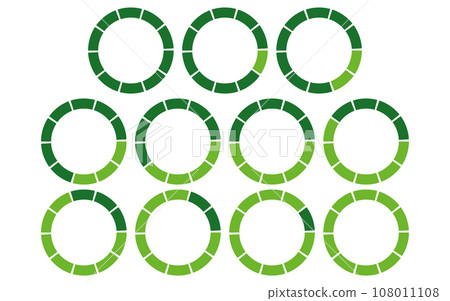 簡單的綠色漸進進度條，資訊圖表 108011108