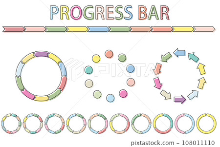 Simple and colorful progress bar, infographic 108011110