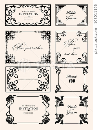 Calligraphic elements and frame vintage set. 108011196