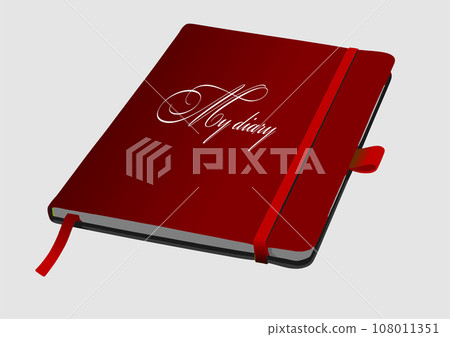 Dark red Notepad. Diary. Color vector Dark red Notepad. Diary. Color vector 108011351