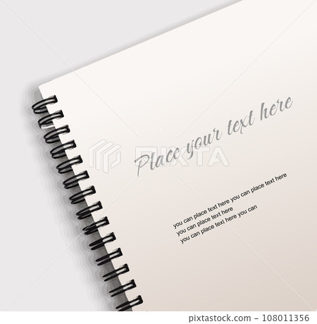 High detailed spiral bound notepad page. High detailed spiral bound notepad page. 108011356