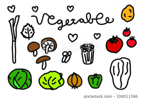 簡單可愛的蔬菜插畫集 108011366