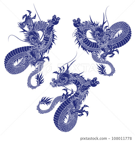 A collection of illustrations of dragons drawn in Japanese style, A collection of illustrations of dragons drawn in Japanese style, 108011778