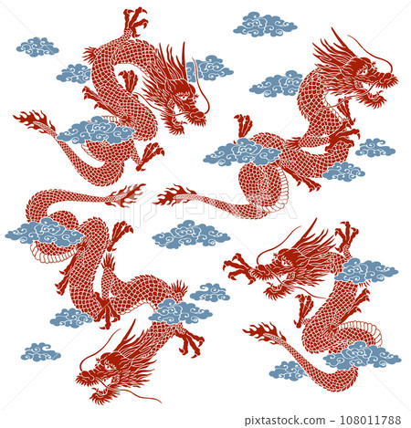 A collection of illustrations of dragons drawn in Japanese style, A collection of illustrations of dragons drawn in Japanese style, 108011788