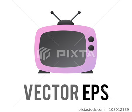 Vector gradient purple classic television icon 108012589