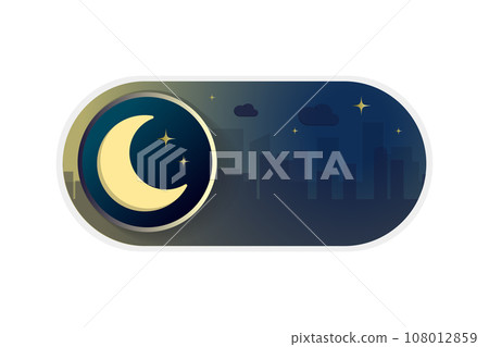 CItyscape nighttime OFF Toggle switch button icon on white background 108012859