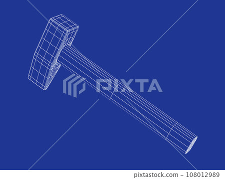3d model of straight peen hammer 3d model of straight peen hammer 108012989