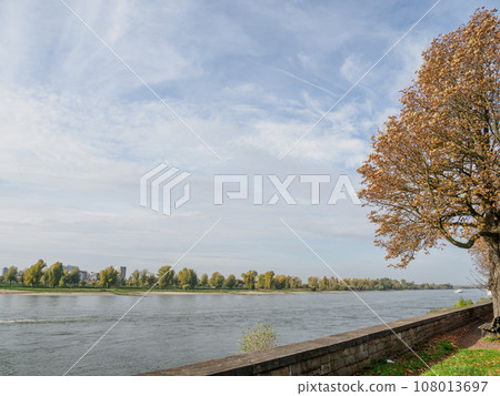 the city of Dusseldorf at the rhine river 108013697