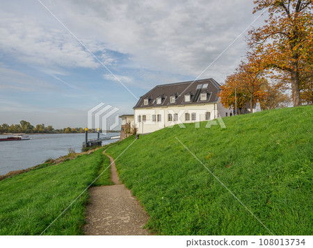 the city of Dusseldorf at the rhine river the city of Dusseldorf at the rhine river 108013734