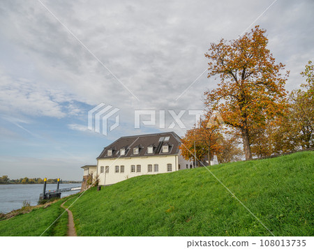 the city of Dusseldorf at the rhine river the city of Dusseldorf at the rhine river 108013735