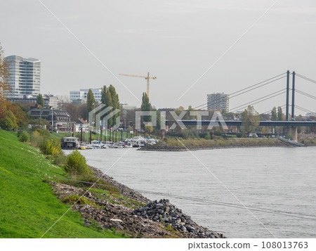 the city of Dusseldorf at the rhine river the city of Dusseldorf at the rhine river 108013763
