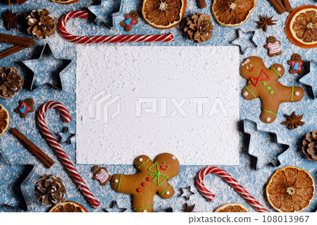 Christmas food and card background Christmas food and card background 108013967
