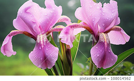 Dutch iris flower pink background material Dutch iris flower pink background material 108014562