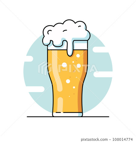 Beer glass. Craft beer icon flat line design. Vector illustration 108014774