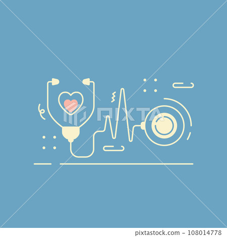 Medicine and Health line wallpaper. Vector illustration 108014778