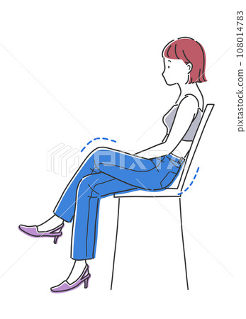 盤腿坐在椅子上的女人插畫素材 盤腿坐在椅子上的女人插畫素材 108014783