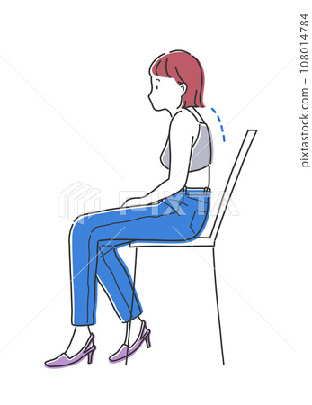 姿勢不良的女人的插圖素材 108014784
