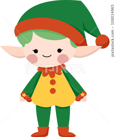 christmas, holiday, cartoon, character, elf, cute, merry, illustration, isolated, greeting, happy, xmas, vector, celebration, winter, cheerful, fun, season, gift, santa, background, funny, present 108014965