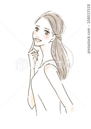 正畸-一名婦女進行牙漬護理的插圖 108015528