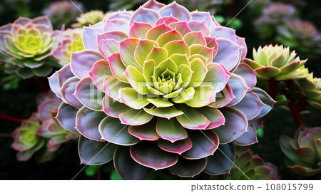 Aeonium (Black Priest) Background material 108015799