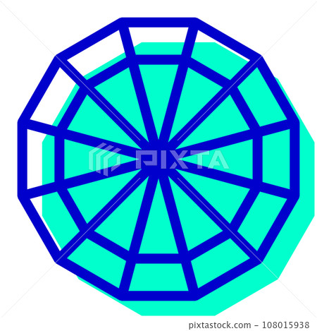 代表十二、十二分、圓、圓的雙色風格圖標 108015938
