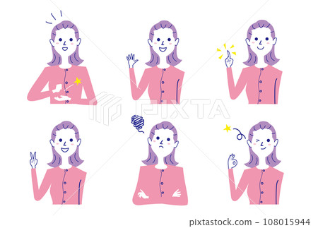 Pompadour female bust up pose collection-1 108015944