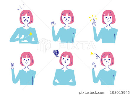 Collection of bust-up poses for women with short bob bangs-1 108015945
