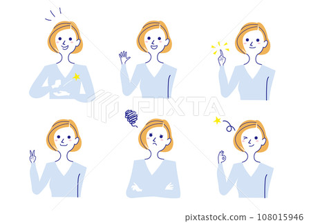 Short bob female bust up pose collection-1 108015946