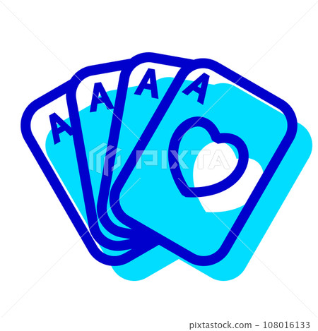 Two color style icon representing playing cards, ace 108016133