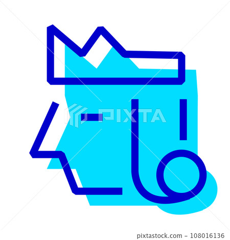 Two color style icon representing playing cards, jack Two color style icon representing playing cards, jack 108016136