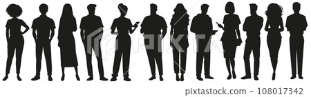 Corporate Silhouettes: Diverse Business Poses 108017342