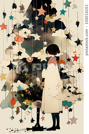 Abstract girl watercolor style 108018261