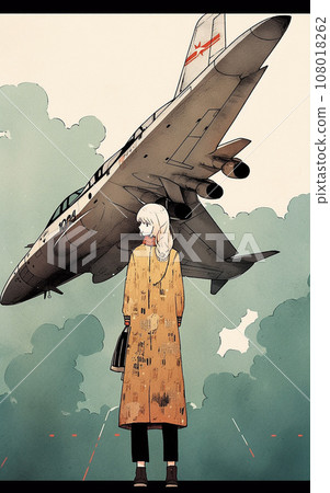 Abstract girl watercolor style 108018262