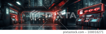 賽博龐克未來城市景觀3DCG立體影像 108018271