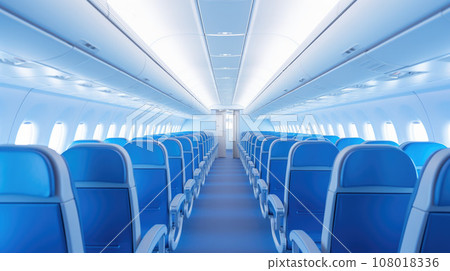 Modern Airplane seats in perspective. Transportation concept. 108018336