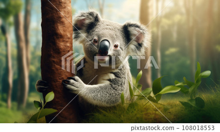 Koala on eucalyptus tree outdoor 108018553