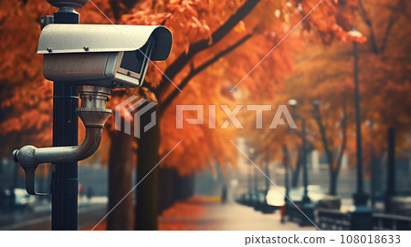 Online Security CCTV camera surveillance system outdoor in a park 108018633