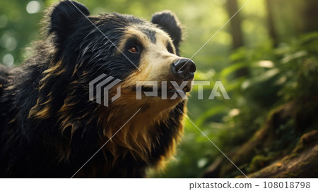 Spectacled bear or Andean bears are a subspecies that lives in South America Spectacled bear or Andean bears are a subspecies that lives in South America 108018798