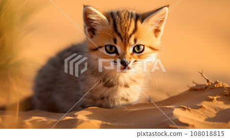 Sand Cat, felis margarita, Adult among Rocks Sand Cat, felis margarita, Adult among Rocks 108018815