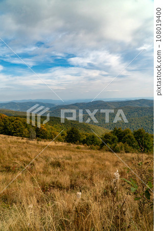 Polonina Wetlinska, Bieszczady mountain, Bieszczady National Park, Poland. Polonina Wetlinska, Bieszczady mountain, Bieszczady National Park, Poland. 108019400