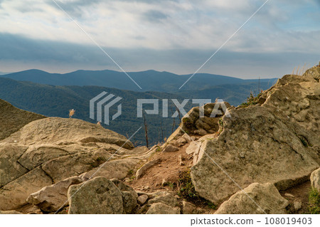 Polonina Wetlinska, Bieszczady mountain, Bieszczady National Park, Poland. 108019403