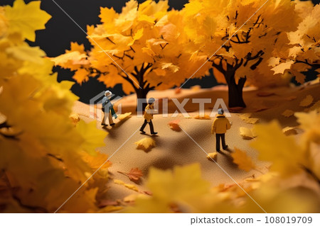 Yellow Leaf Park (3D) Diorama 108019709