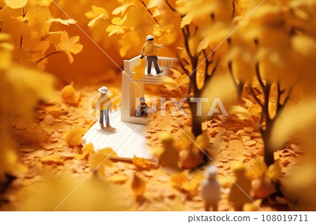 Yellow Leaf Park (3D) Diorama 108019711