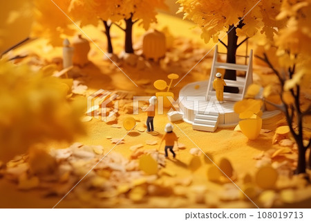 Yellow Leaf Park (3D) Diorama 108019713