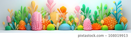 Pastel plants (3D) landscape 108019913