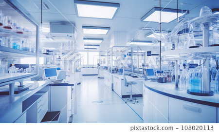 Modern laboratory. Interior of modern research laboratory. Science and technology theme Modern laboratory. Interior of modern research laboratory. Science and technology theme 108020113