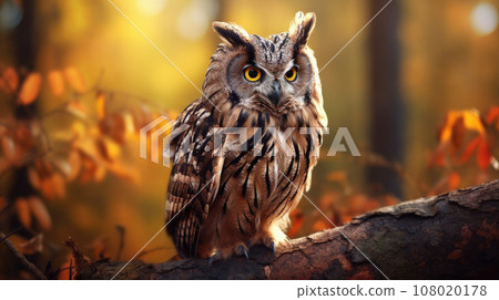 The Bare-legged Owl or Cuban Screech Owls at a nest on a tree. Gymnoglaux lawrencii The Bare-legged Owl or Cuban Screech Owls at a nest on a tree. Gymnoglaux lawrencii 108020178