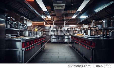Professional kitchen in restaurant. Modern equipment and devices. 108020488