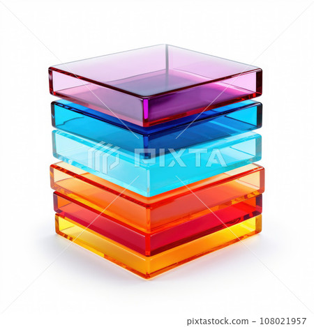 light through Stack of different colors Cast Acrylic Sheet 108021957